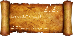 Lancsák Lili névjegykártya